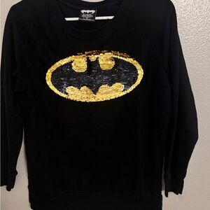 Batman Black and Gold Sequin Logo Sweatshirt